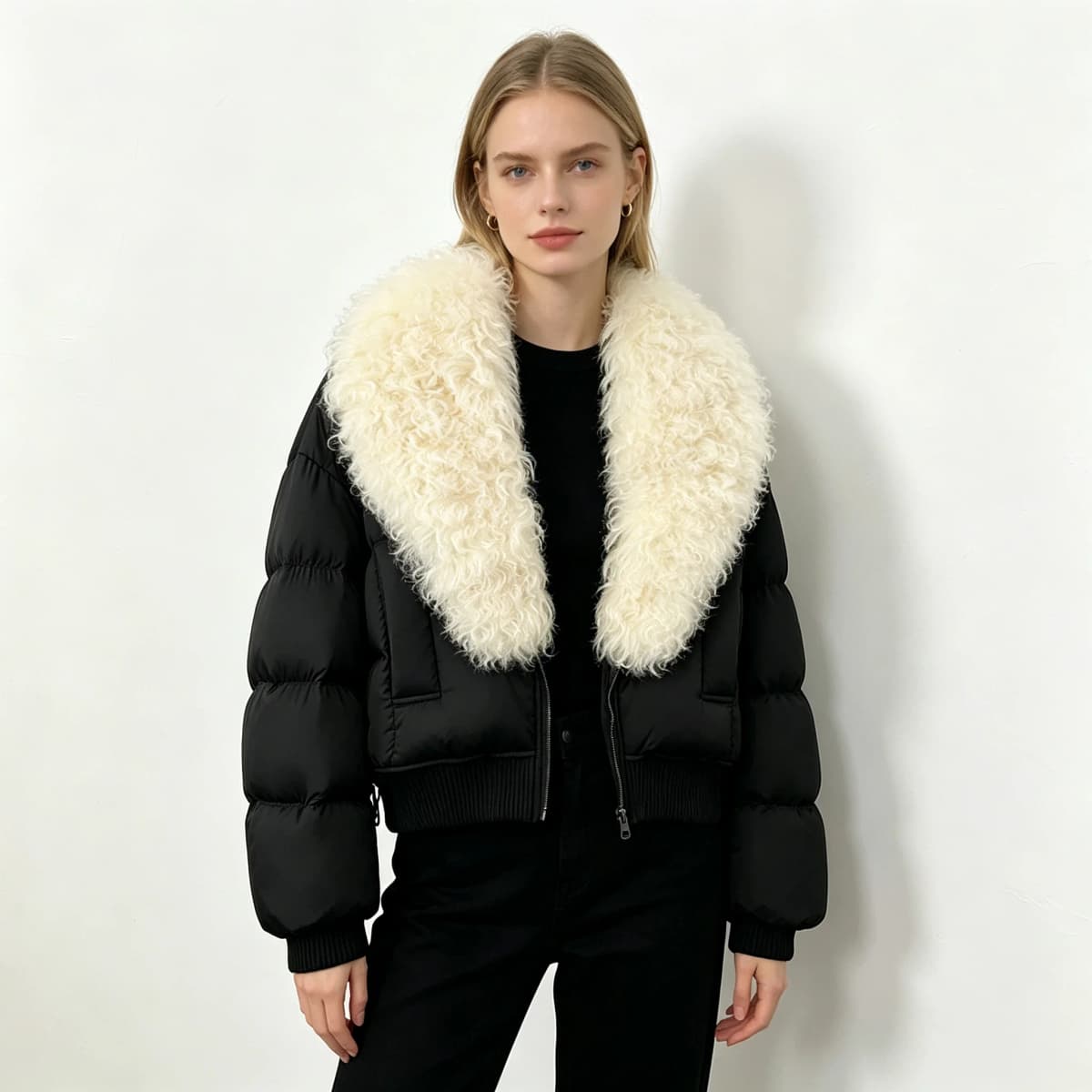 OFTBUY Winter Quality Detachable Real Lamb Fur Collar Coat Women Duck Down Jacket Female Short Puffer Coat Insulated Outerwear
