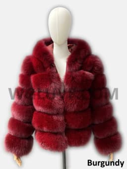 Luxury Real Fox Fur Coat Women Winter Thick Warm Hooded Fox FurJacket Short Bubble Real Fur Coats Outerwear Genuine Fur