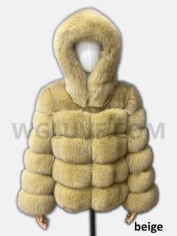 Luxury Real Fox Fur Coat Women Winter Thick Warm Hooded Fox FurJacket Short Bubble Real Fur Coats Outerwear Genuine Fur
