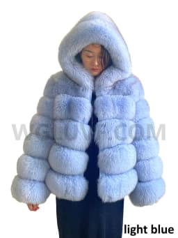 Luxury Real Fox Fur Coat Women Winter Thick Warm Hooded Fox FurJacket Short Bubble Real Fur Coats Outerwear Genuine Fur
