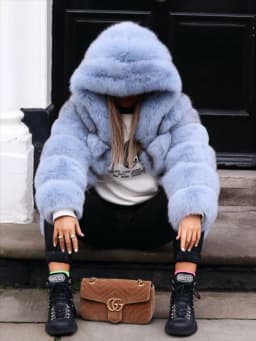 Luxury Real Fox Fur Coat Women Winter Thick Warm Hooded Fox FurJacket Short Bubble Real Fur Coats Outerwear Genuine Fur