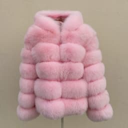 Luxury Real Fox Fur Coat Women Winter Thick Warm Hooded Fox FurJacket Short Bubble Real Fur Coats Outerwear Genuine Fur