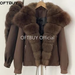 OFTBUY 2026 New Winter Women Windproof Parka Real Fox Fur Collar Duck Down Female Short Warm Jacket Casual Coat Outerwear