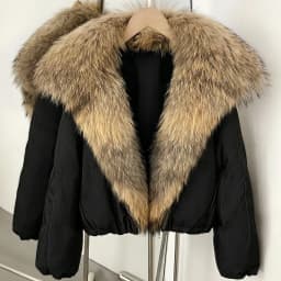 OFTBUY Large Natural Fox Raccoon Fur Parkas Female Outwear Short Puffer Coat Women 2026 New Thick 90% White Duck Down Jacket