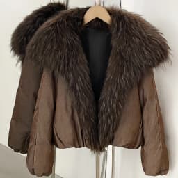 OFTBUY Large Natural Fox Raccoon Fur Parkas Female Outwear Short Puffer Coat Women 2026 New Thick 90% White Duck Down Jacket