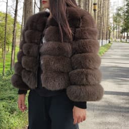 2025 MAOMAOKONG Natural Real Fox Fur Coat Women's Jackets Winter Furry Vest Luxury Beige Khaki Short Leather Female Clothing