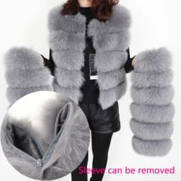 2025 MAOMAOKONG Natural Real Fox Fur Coat Women's Jackets Winter Furry Vest Luxury Beige Khaki Short Leather Female Clothing