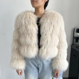 BBEIZIRU Women's Real Raccoon Fur Coat Winter Long Sleeve Natural Luxury Thick Warm Jacket for Fashionable Cold Weather