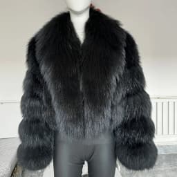 BEIZIRU Women's Real Raccoon Fur Coat with Big Turn-down Collar Winter Long Sleeve Natural Luxury Fashion Outerwear