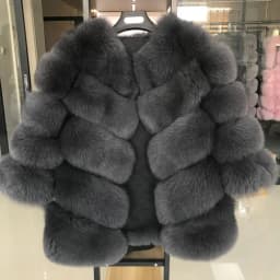 QUEENTINA Natural Fox Fur Coats Fashion New Women's Very Warm And Stylish Jacket Vest Stand Collar Leather Coat Women Winter