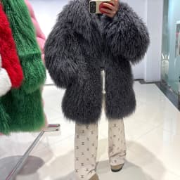 YOLOAgain White Mongolia Sheep Fur Jacket Women 2025 Winter Real Fur Jacket Coat
