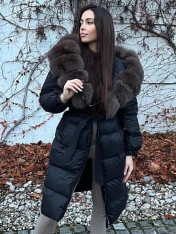 2025 New Winter Puffer Belted Jacket Women Large Real Fox Fur Hooded Thicken Warm 90% White Duck Down Coat Waterproof Long Parka