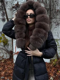 2025 New Winter Puffer Belted Jacket Women Large Real Fox Fur Hooded Thicken Warm 90% White Duck Down Coat Waterproof Long Parka