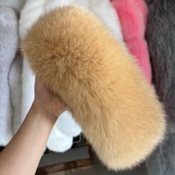 YOLOAgain Real Fox Fur Headband Women Lady Warm Soft Good Elastic Genuine Fox Fur Ring Scarves