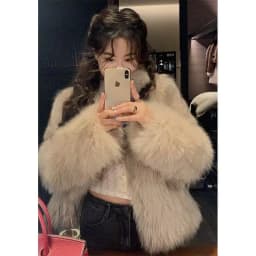 Young Women's Fur Coat Winter New Style Tocap Leather And Fur Integrated Jacket Short Length Korean Style Commute Friendly