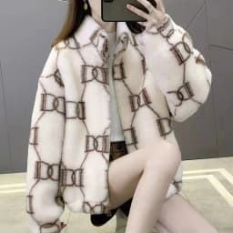 Double-Sided Long Plush Jacket Women's Loose Fit Winter Coat Thickened Cotton Lamb Fur Casual Style Fashion Outerwear