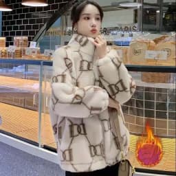 Double-Sided Long Plush Jacket Women's Loose Fit Winter Coat Thickened Cotton Lamb Fur Casual Style Fashion Outerwear