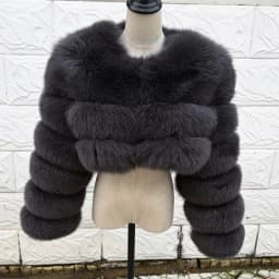 QUEENTINA Real Fox Fur Coat 30cm Women'S New Fashion Winter Leather And Skin White Clothing Natural New In Coats & Jackets