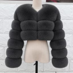 QUEENTINA Real Fox Fur Coat 30cm Women'S New Fashion Winter Leather And Skin White Clothing Natural New In Coats & Jackets