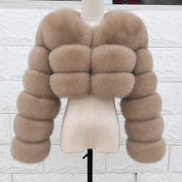 QUEENTINA Real Fox Fur Coat 30cm Women'S New Fashion Winter Leather And Skin White Clothing Natural New In Coats & Jackets