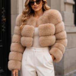 QUEENTINA Real Fox Fur Coat 30cm Women'S New Fashion Winter Leather And Skin White Clothing Natural New In Coats & Jackets