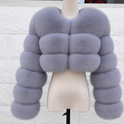 QUEENTINA Real Fox Fur Coat 30cm Women'S New Fashion Winter Leather And Skin White Clothing Natural New In Coats & Jackets