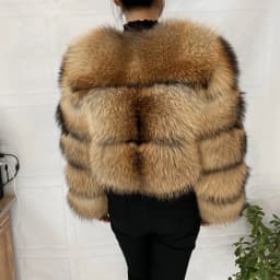 Natural Raccoon Real Raccoon Coat Women Winter Warm Thick Natural Coats Long Sleeve Plus/Size