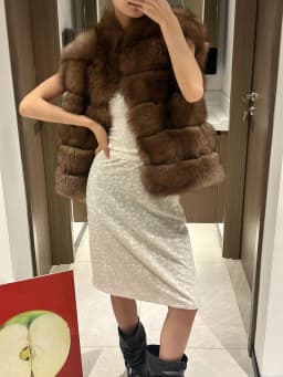 Elegant Fur Jacket Women's Fashion Slimming Thickened Vest Fur Leather Outerwear Autumn Winter High-End Sensation Eco-Fri...