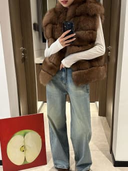 Elegant Fur Jacket Women's Fashion Slimming Thickened Vest Fur Leather Outerwear Autumn Winter High-End Sensation Eco-Fri...