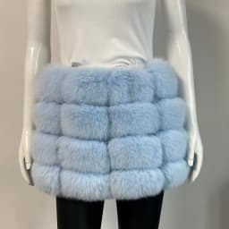 BEIZIRU Women's Real Fox Fur Mini Pencil Skirt Fashion Warm Stylish Skirts