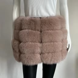 BEIZIRU Women's Real Fox Fur Mini Pencil Skirt Fashion Warm Stylish Skirts