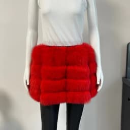 BEIZIRU Women's Real Fox Fur Mini Pencil Skirt Fashion Warm Stylish Skirts