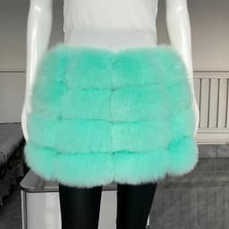 BEIZIRU Women's Real Fox Fur Mini Pencil Skirt Fashion Warm Stylish Skirts