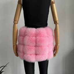 BEIZIRU Women's Real Fox Fur Mini Pencil Skirt Fashion Warm Stylish Skirts