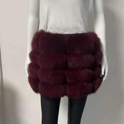 BEIZIRU Women's Real Fox Fur Mini Pencil Skirt Fashion Warm Stylish Skirts