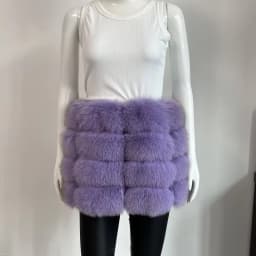 BEIZIRU Women's Real Fox Fur Mini Pencil Skirt Fashion Warm Stylish Skirts