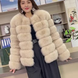 QUEENTINA 60cm Fox Fur Coat Real Winter Women'S New Fashion Furry 2025 Leather And Skin White Natural New In Coats & Jackets