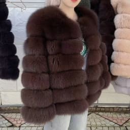 QUEENTINA 60cm Fox Fur Coat Real Winter Women'S New Fashion Furry 2025 Leather And Skin White Natural New In Coats & Jackets