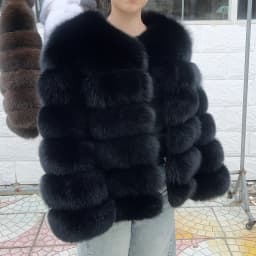 QUEENTINA 60cm Fox Fur Coat Real Winter Women'S New Fashion Furry 2025 Leather And Skin White Natural New In Coats & Jackets