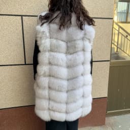 HUA QIU MEI SI Natural Fox Fur Vest Long Style Lady Warm Vest Multicolor 100% Natural Fur Coat Fox Fur Vest