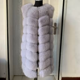 HUA QIU MEI SI Natural Fox Fur Vest Long Style Lady Warm Vest Multicolor 100% Natural Fur Coat Fox Fur Vest