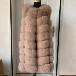 HUA QIU MEI SI Natural Fox Fur Vest Long Style Lady Warm Vest Multicolor 100% Natural Fur Coat Fox Fur Vest