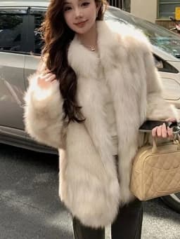 Sun Island New Whole Skin Fur Coat Women Winter Stand Collar Slimming Popular Mink Fur Long Sleeve Coat Warmth Commute Style