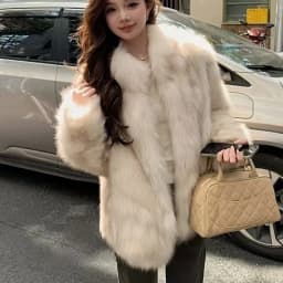 Sun Island New Whole Skin Fur Coat Women Winter Stand Collar Slimming Popular Mink Fur Long Sleeve Coat Warmth Commute Style