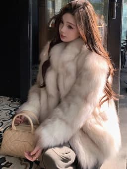 Sun Island New Whole Skin Fur Coat Women Winter Stand Collar Slimming Popular Mink Fur Long Sleeve Coat Warmth Commute Style