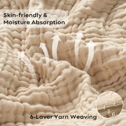 Simple Muslin Summer Blanket 100% Cotton Breathable Skin-friendly Lightweight Bed Blanket 6 Layer Couch Sofa Blankets for Throw