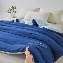 Natural Silk Quilt 100% Mulberry Silk Luxury Soft Quilts for All Season Temperature Control Comforter Reversible Bed Blanket