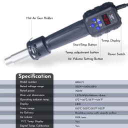 WEP New Portable Hot Air Gun 700W Micro Soldering Station LED Digital Hair dryer for BGA Welding Repair Tools 8858-IV Heat Gun
