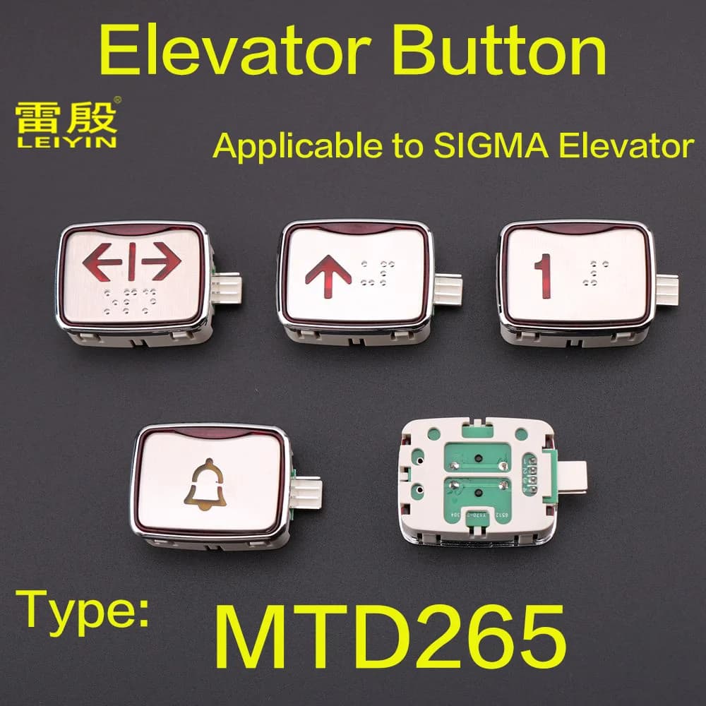 1PCS Applicable to SIGMA Elevator button MTD265 Direction keys Opening closing doors numeral key Voltage DC24V Red color light