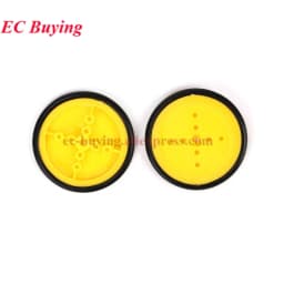 20pcs/1pc Small Smart Car Tire Chassis Plastic Robot Rubber Chassis Wheel for Single Chip Microcomputer Toy Car Tires